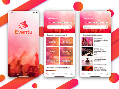 Eventu app UX/UI design app booking design events events app interface design ios iphone mobile mobile app design payment product design sketch ui user interface ux