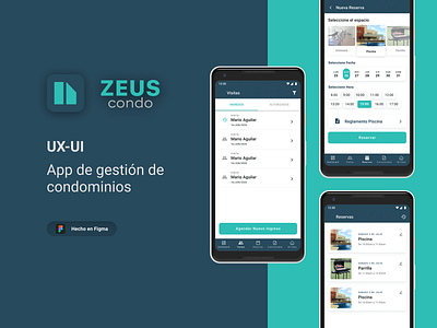 Zeus Condo app UX/UI design app booking card condo date design home interface design management manager mobile time ui ux
