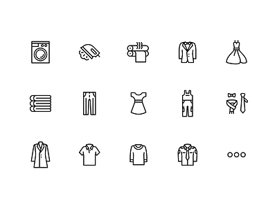 Pani, pana pranie – Laundry icons clean graphic signs icon design icons illustration laundry linear logodesign minimal pictogram simple