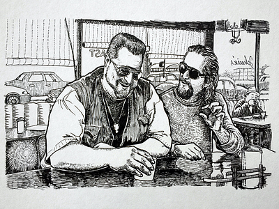 That wasn’t her toe, dude. big lebowski crosshatching ink movie art pen and ink