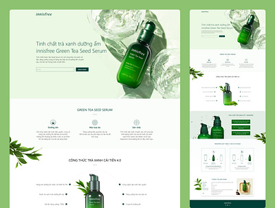 Landing page cosmetics graphic design ui