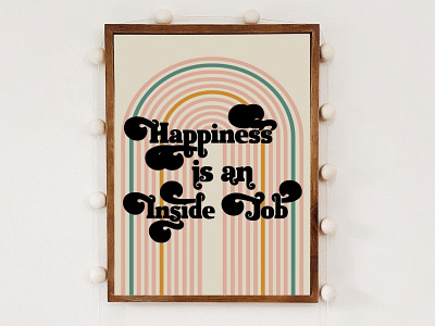 Happiness Typography Art Print