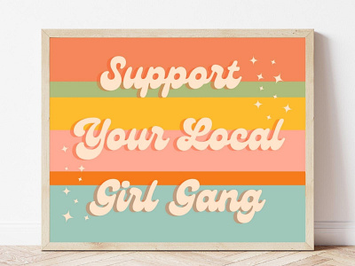 Girl Gang Typography Art Print art print design graphic design illustration typography