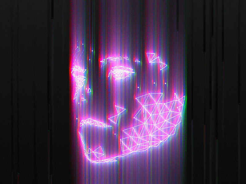 digital head 2d aftereffects animation digital glitch glow head hologram motion oushn vaporwave