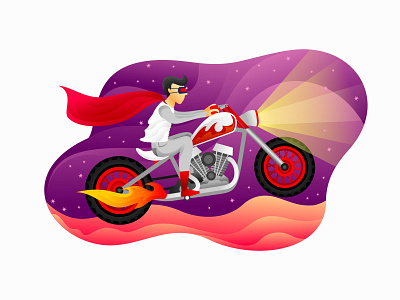 Outer Space Adventure - Drivin' On the Planet illustration illustration art illustration design illustrator motorcycle motorcycleillustration outerspace outerspacebackground outerspaceillustration