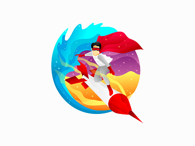 Outer Space Adventure - Surfin' the Planet illustration illustration art illustration design illustration digital illustrations illustrator surf board surf illustration surfing surfing illustration