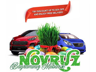 Novruz Bayram web banners for a Baku car rental company