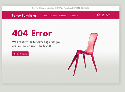 Daily UI 008 - 404 Page 404 error daily 100 challenge dailyui dailyui008 dailyuichallenge day8 design design challenge figma furniture modern furniture page not found ui ux