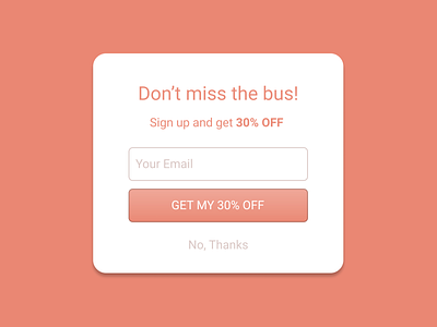 Daily UI 016 - Pop-Up / Overlay dailyui dailyuichallenge day16 design discount dribbble figma overlay popup ui