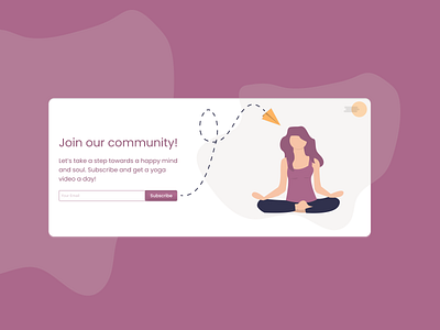 Daily UI 026 - Subscribe dailyui dailyuichallenge day26 design dribbble email figma healthy illustration mindful signup subscribe ui uidesign undraw ux yoga