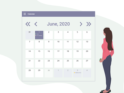 Daily UI - 038 Calendar 100daychallenge calendar dailyui dailyuichallenge day 38 design dribbble figma illustration ui uiux ux vector