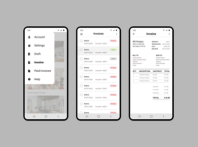 Daily UI #46 - Invoice 100daychallenge dailyui dailyuichallenge day 46 design draft dribbble figma interiordesign invoice invoice design paid ui ux