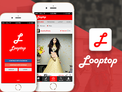 Looptop app design fashion graphic icon mobile mobileapp style