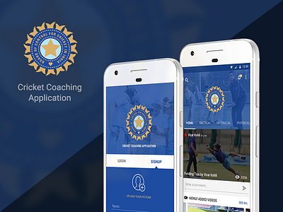 BCCI | Cricket Coaching Application android coaching cricket designing home screen ios login mobile application signup uiux