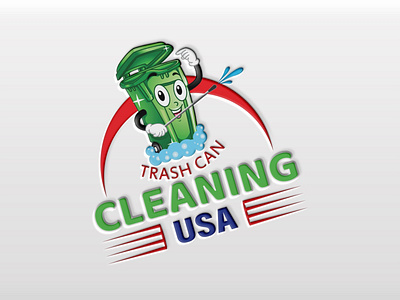 Logo Design for Trash CAN Cleaning USA Cmpany art book cover branding design graphic design icon label design logo packaging typography