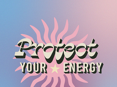 protect your energy branding color theory design minimal social media type type design typeface typography vector