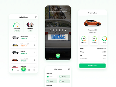 Base - mobile app 📱🚗 automotive design car app car dealership chart app charts license plate mobile dashboard mobile ui scan qr codes semiflat semiflat studio