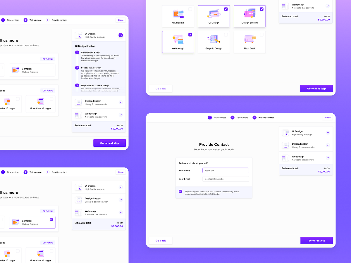 Estimate app process 💻 by Nic Jablonski for Semiflat on Dribbble