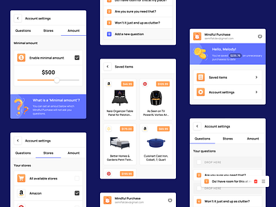 Mindful Purchase Components 🧱 amazon browser extension component library components ecommerce app modal box modal design modal window online shopping plugin saas app saas design shopping list target ui components walmart
