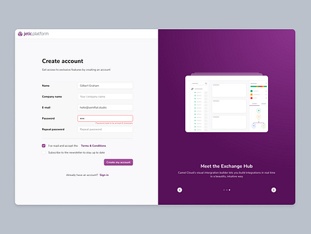 Jetic - Log in pages by Nic Jablonski for Semiflat on Dribbble