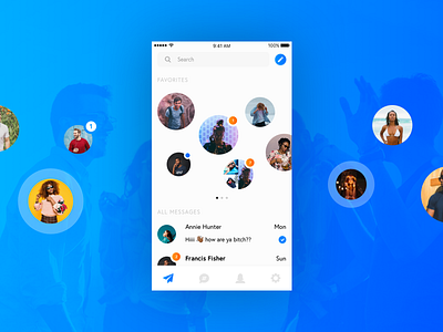 Favorite Friends 💜 dashboard friends main screen message messenger prismake redesign ui