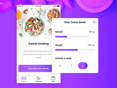 Daily UI 004 - Calculator 004 app calculator calories dailyui food ios nutrition ui