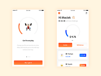 Fitness app WIP app fitness interface ios ui wip