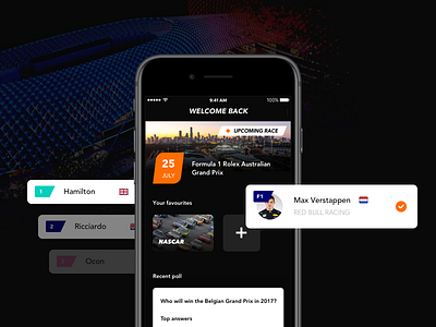 Race Dash Behance behance driver mobile race race dash ui web