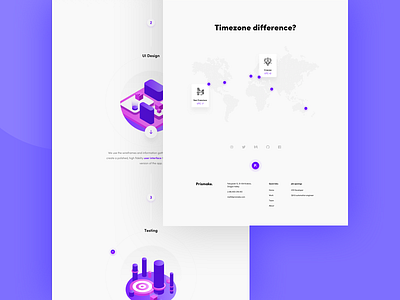 Product Landing Page - timezones illustration isometric landing map page ui web