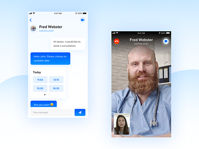Doctor chat 👨‍⚕️ app appointment chat doctor ios medical message ui