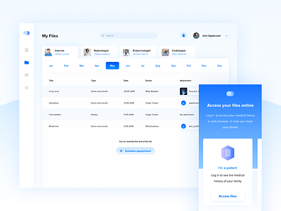 Medifiles - My Files 📁 web app dashboard medical mobile panel ui ux web