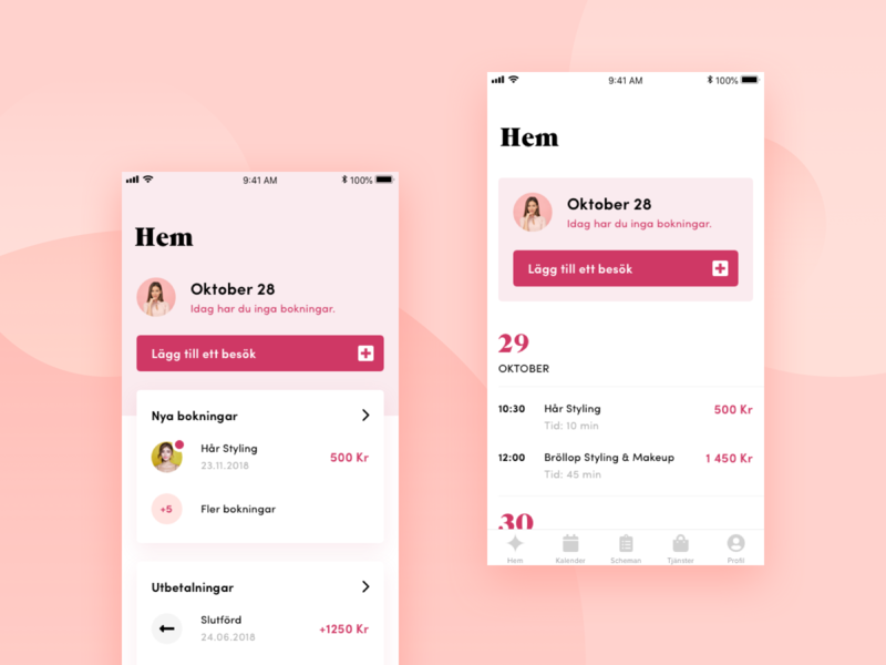 Dashl - Beauty booking app 💅🏻🌸 app beauty booking hairdresser pink salon ui user interface