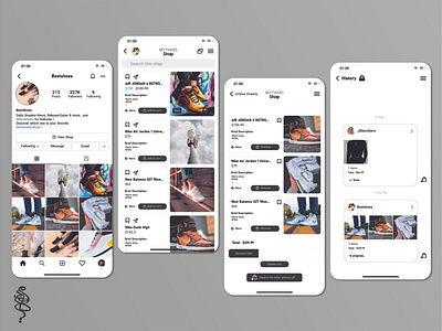 Customer view/Instagram android app branding card cards clean design illustration instagram ios minimal mobile mobile app design redesign shop shopping social social media ui ux