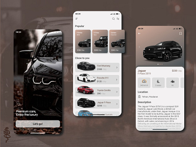 Car rental application android app car car landing page car rent car rental concept dark design interface ios minimal mobile app rent rent a car rental rental app rentals ui ux