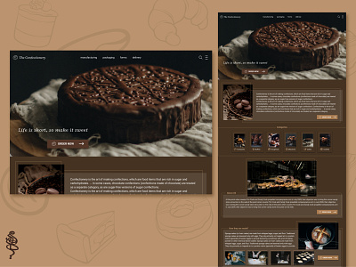 The Confectionery landing page bakery branding cake dark design desktop interface ios landing landing page minimal shop site store ui ux web web design webdesign website