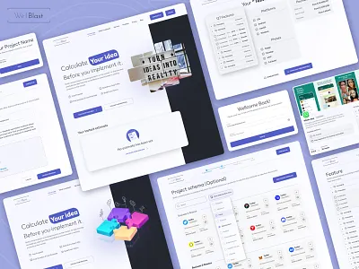 WeBlast website calculator card design desktop estimate interface light light mode minimal mobile project calculator projrct ui uiux ux website