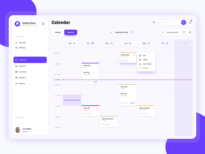 Managing Reservations & Calendars calendar calendar design clinic calendar product design sketch web app design