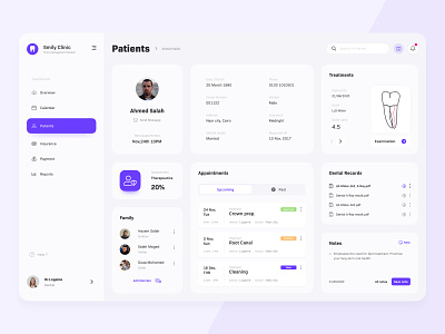 Patient Profile, Clinic App illustration product design sketch uiux