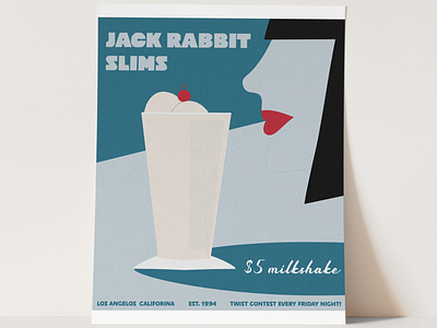 $5 Milkshake (Pulp Fiction) adobe illustrator design illustrator poster poster art print print design pulp fiction retro vintage