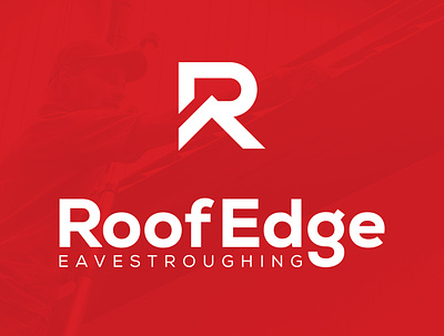 RoofEdge Eavestroughing brand brand design brand identity branding branding design clean design fresh design icon design logo logo design