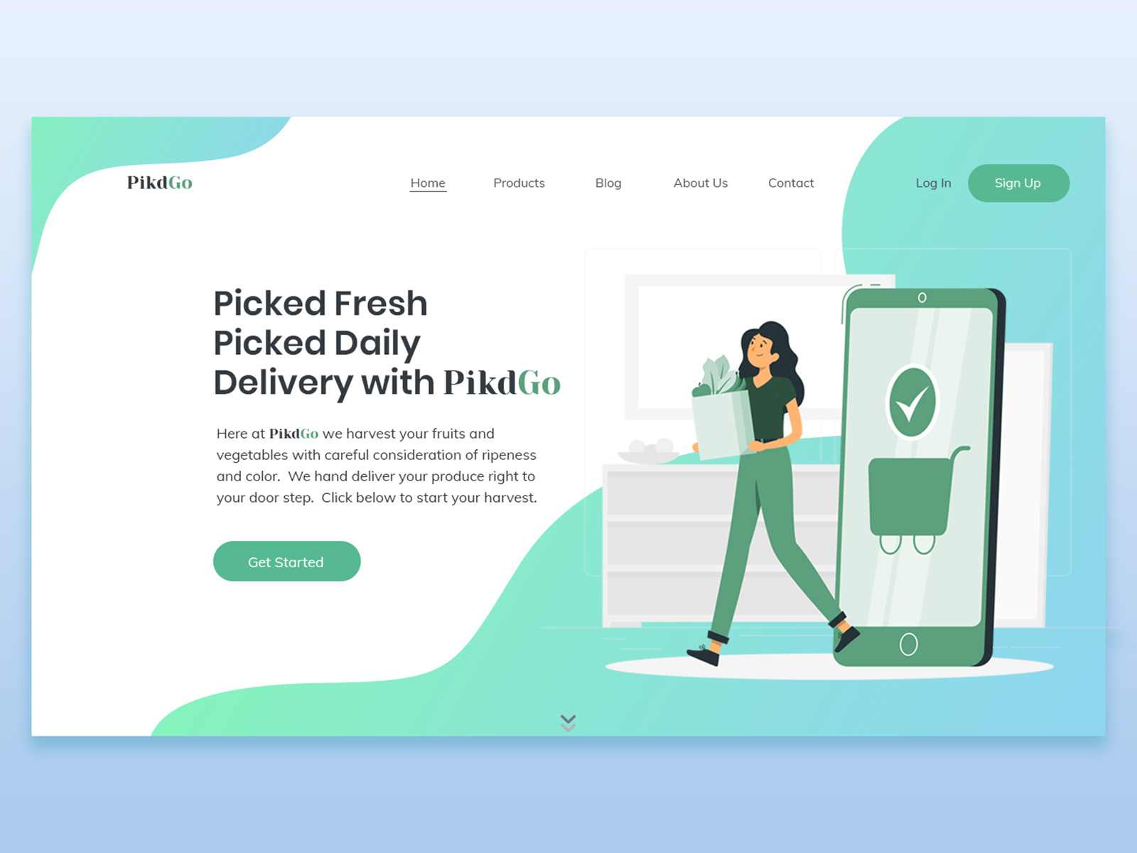 Fruits and Vegetables Delivery Service site Landing Page by Meili