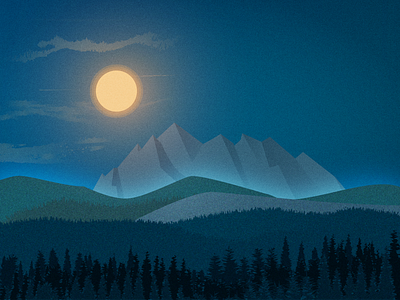 Night Landscape Illustration