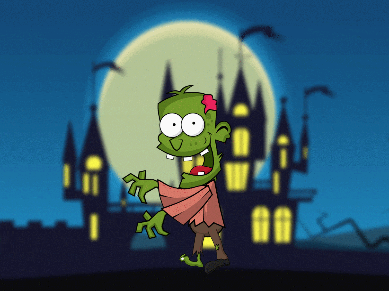 Dead Zombie Walking animation cartoon character motion graphics