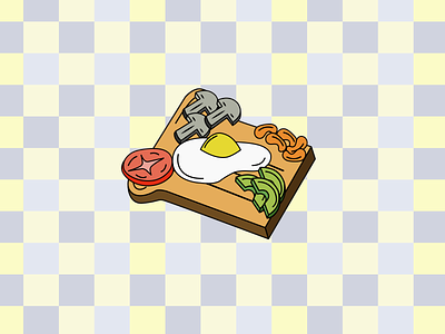 Toast bread breakfast eggs food food illustration illustration picnic sunnysideup toast vector