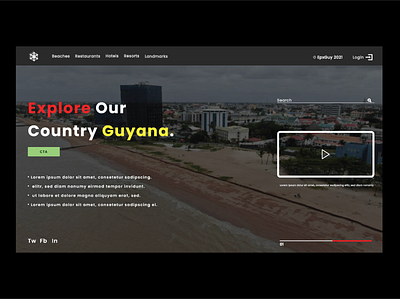 Guyana UI tourism site branding design ui uidesign ux webdesign