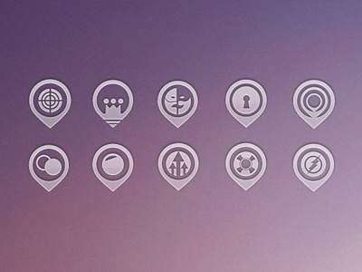 iCon SET flat icon icons light pictograph pink purple symbol unusual