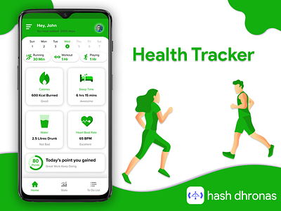 Health Tracker app branding design fitness tracker healthcare illustration ui uiux ux