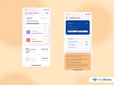 Budgety - Mobile Application app application clean dailyui dailyuichallenge design figma hashdhronas ios mobile app statistics ui uiux ux