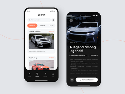 Mobile app screens | cars