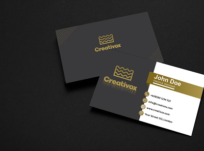 Gold & Black Bussines Card branding bussines card design flat illustration minimal vector